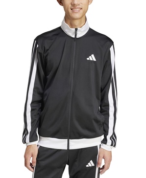 Men's Regular-Fit 3-Stripes Colorblocked Tricot Track Jacket