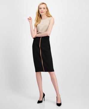 Women's Jacquard-Stripe Pull-On Skirt
