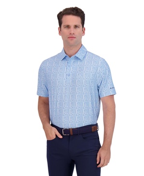 Men's Golf Watercolor Geo Sports Fit Polo Shirt