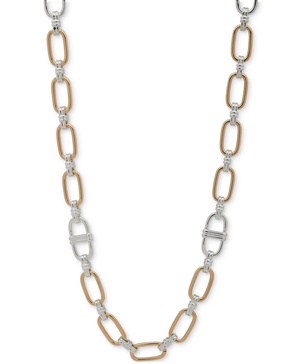 Two-Tone Linked Strandage Necklace, 42"