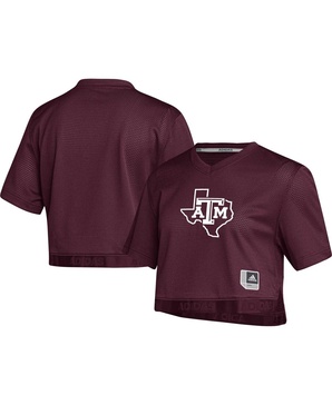 Women's Maroon Texas A&M Aggies V-Neck Cropped Jersey