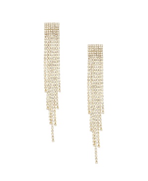 Crystal Fringe Earrings in 18K Gold Plating