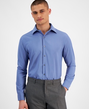 Men's Slim Fit 4-Way Stretch Dress Shirt, Created for Macy's  