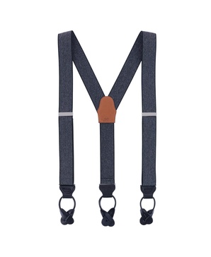 Silas Classic Herringbone Elastic Button End Suspenders