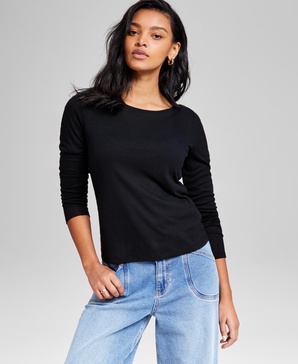 Women's Boat-Neck Layering Long-Sleeve Top, Exclusively at Macy's 