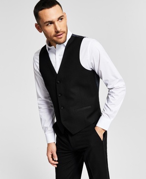 Men's Classic-Fit Stretch Black Tuxedo Vest, Created for Macy's 