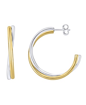 Two Tone Layered Hoop Earring