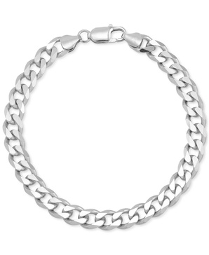 Men's Curb Chain Bracelet in Sterling Silver 
