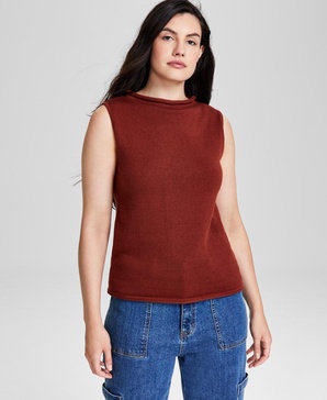 Women's Sleeveless Mock Neck Sweater