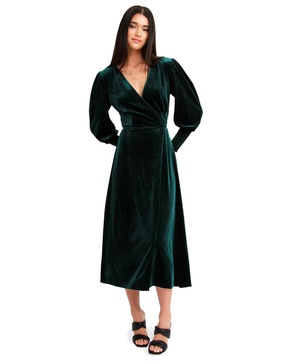 Women's Current Mood Velvet Wrap Dress