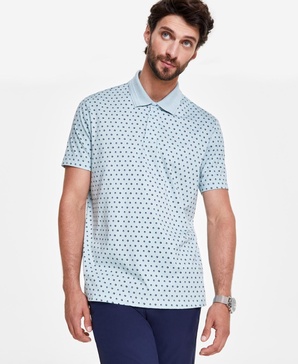 Men's Circle Geometric Pattern Polo Shirt, Created for Macy's