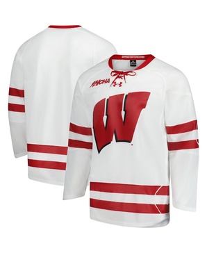 Men's White Wisconsin Badgers Replica Hockey Jersey