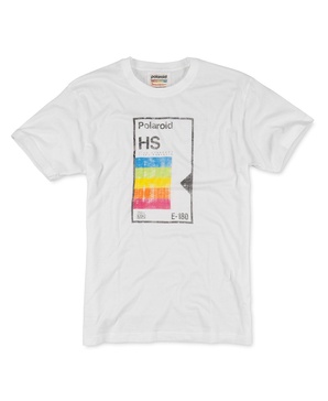 Men's and Women's White Polaroid Vintage-like Fade T-Shirt