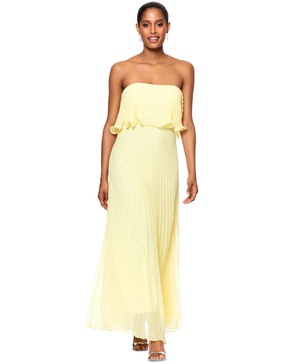 Women's Pleated Strapless Gown