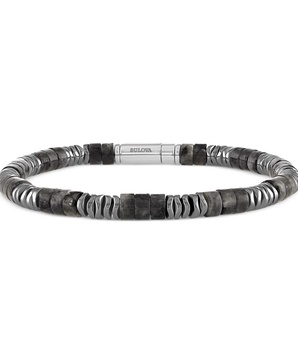 Men's Marine Star Beaded Bracelet in Sterling Silver