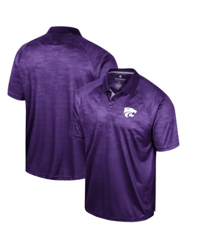 Men's Purple Kansas State Wildcats Honeycomb Raglan Polo Shirt