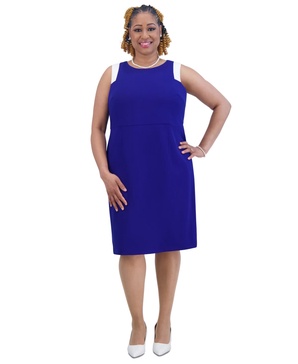 Women's Combo Sleeveless Sheath Dress