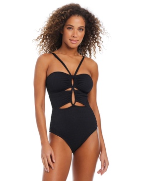 Women's Pucker Up Keyhole One-Piece Swimsuit, Exclusively at Macy's