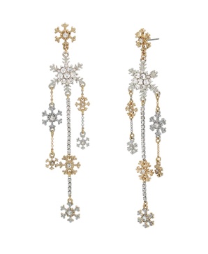Faux Stone Snowflake Chandelier Earrings