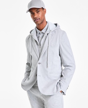 Men's Modern-Fit Knit Hooded Blazer, Exclusively at Macy's