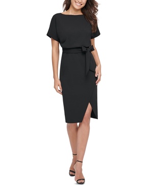 Blouson Wrap Dress
