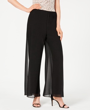 Petite Straight-Leg Overlay Pants