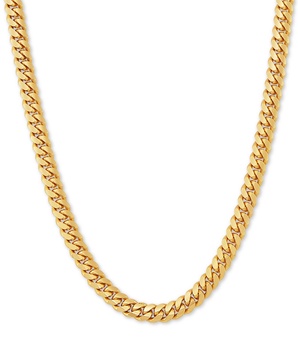 Cuban Link 22" Chain Necklace in 18k Gold-Plated Sterling Silver