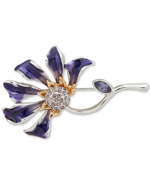 Two-Tone Pavé & Marquise Crystal Flower Pin