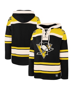 Men's Black Pittsburgh Penguins Big and Tall Superior Lacer Pullover Hoodie