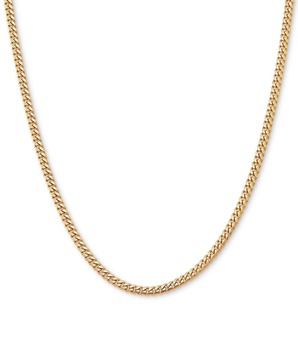Curb Link 20" Chain Necklace in Sterling Silver or 18k Gold-plated Over Sterling Silver