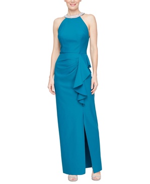 Women's Ruffled Halter Gown