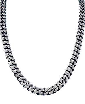 Men's Classic Curb Chain 24" Necklace in Blue-Plated Stainless Steel