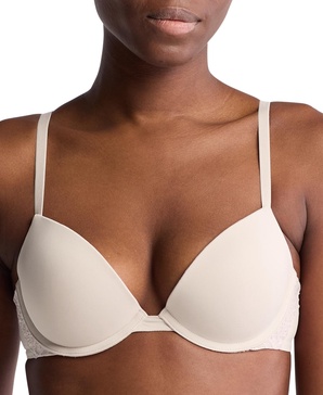Women's Lace-Trim Push-Up Plunge Bra QF7578