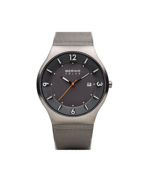 Men's Slim Solar Stainless Case and Mesh Watch