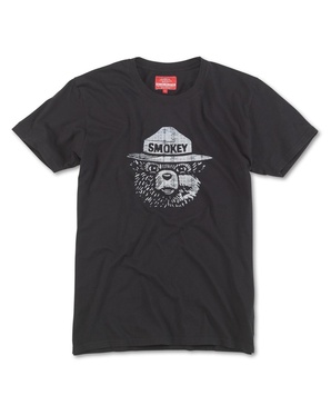 Men's and Women's Black Smokey the Bear Logo T-Shirt