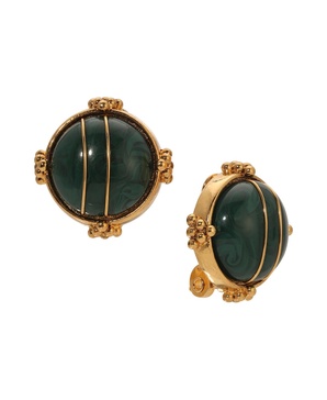 Round Acrylic Button Clip Earrings