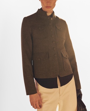 Women's Micro Houndstooth Wool Jacket
