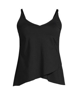 Plus Size Long Torso Tulip Hem Tankini Top