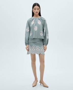 Women's Embroidered Details Blouse