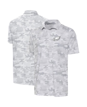 Men's White Philadelphia Eagles Anthracite Logo Collide Polo Shirt