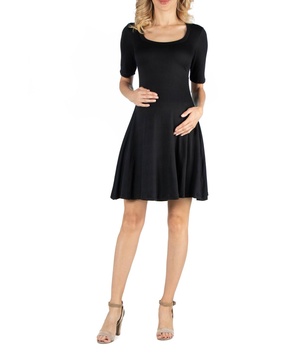 Knee Length A Line Elbow Sleeve Maternity Dress
