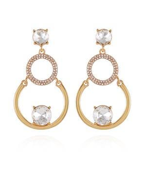 Gold-Tone Linear Hoop Drop Earrings
