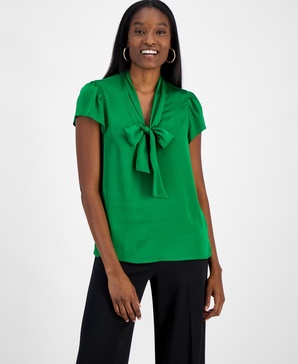 Women's Tie-Front Flutter-Sleeve Blouse, Exclusively at Macy's 