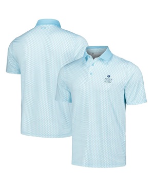 Men's White/Light Blue the Zurich Classic Playoff 3.0 Crane Print Polo