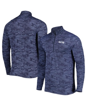 Men's College Navy Seattle Seahawks Brigade Quarter-Zip Sweatshirt