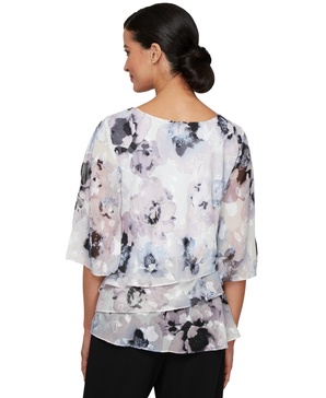 Petite 3/4-Sleeve Ruffle Blouse