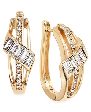 Crystal Hinged Hoop Earring