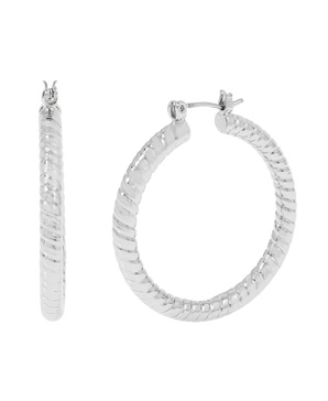 Textured Medium Hoop Earrings