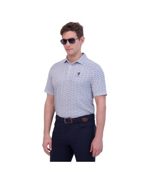 Men's Ultra Soft Shades Print Tech Terry Sports Fit Polo Shirt