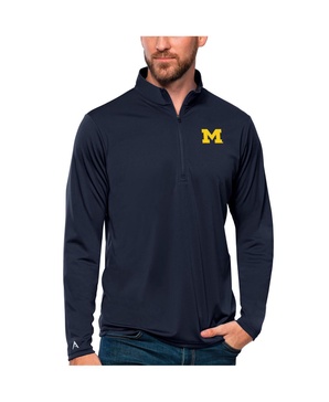 Men's Navy Michigan Wolverines Tribute Quarter-Zip Top